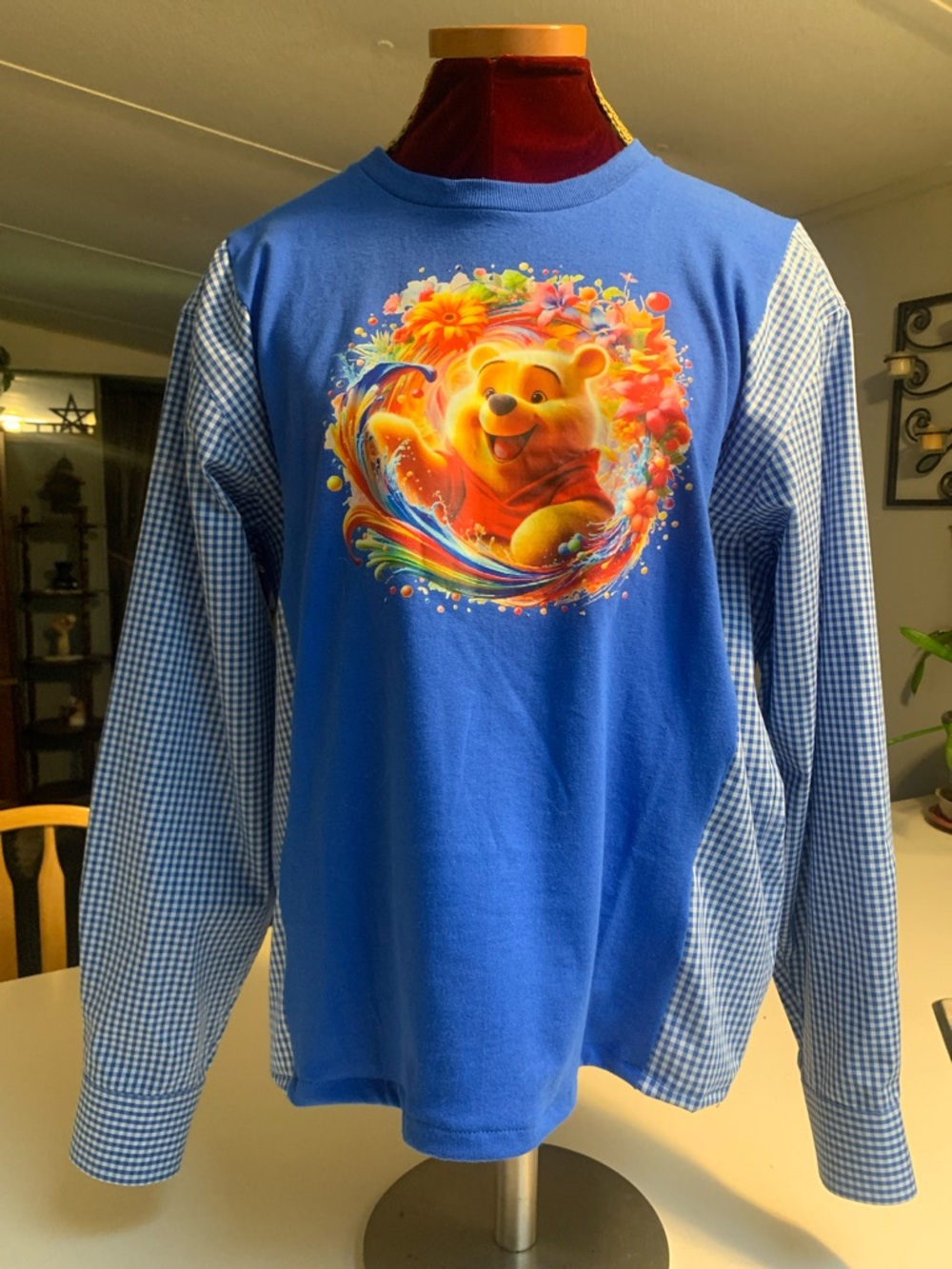 Upcycled “ Winnie the Pooh” Graphic Long Sleeve Shirt